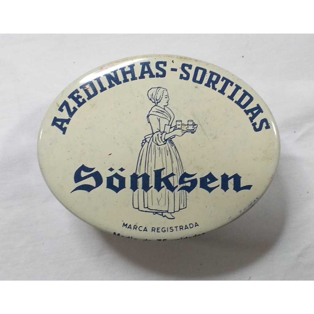 Lata antiga de balas azedinhas Sonksen - Rara para coleção