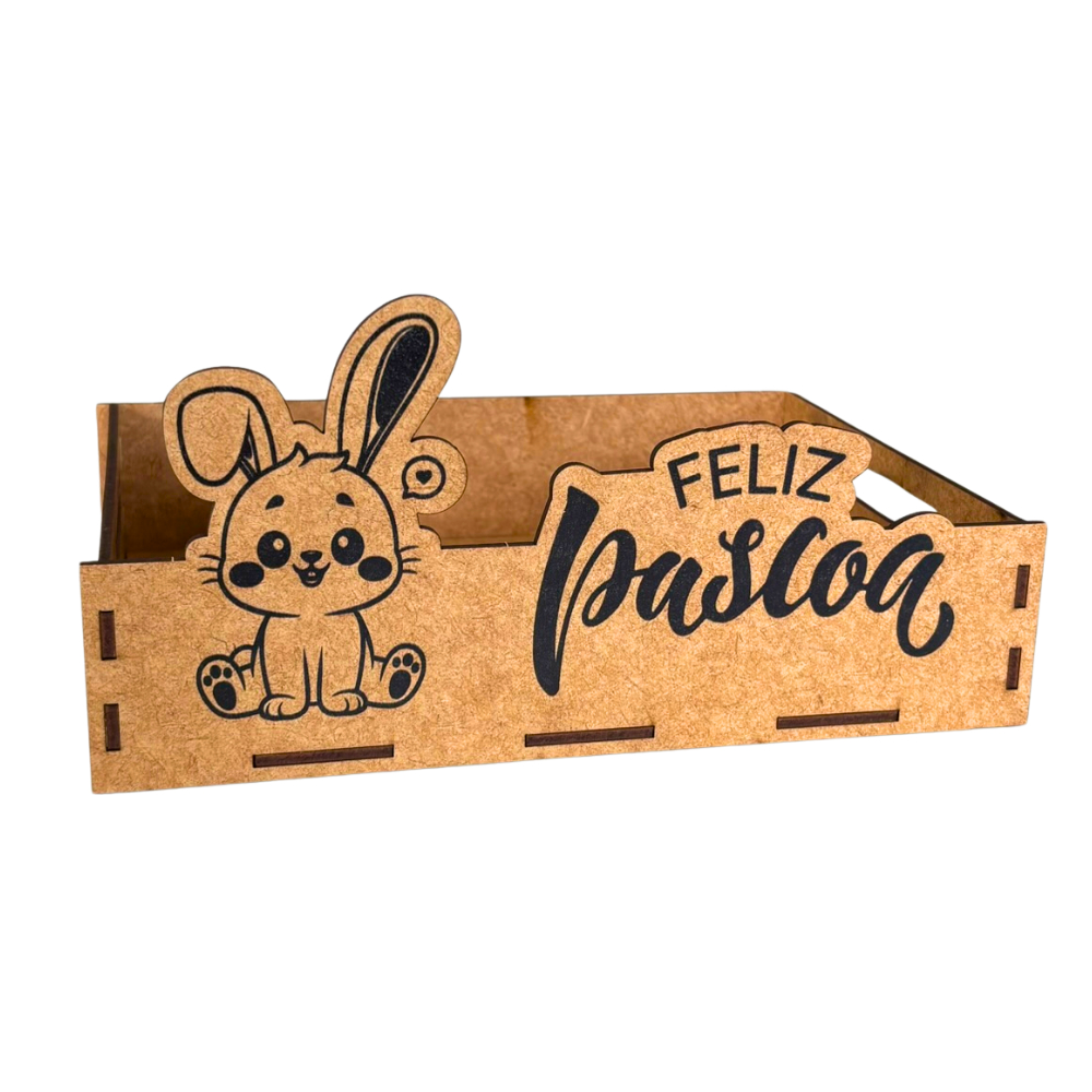 Kit Cesta Caixa Páscoa Coelho Mdf Decorado Cola Inclusa 4 8 12 Un