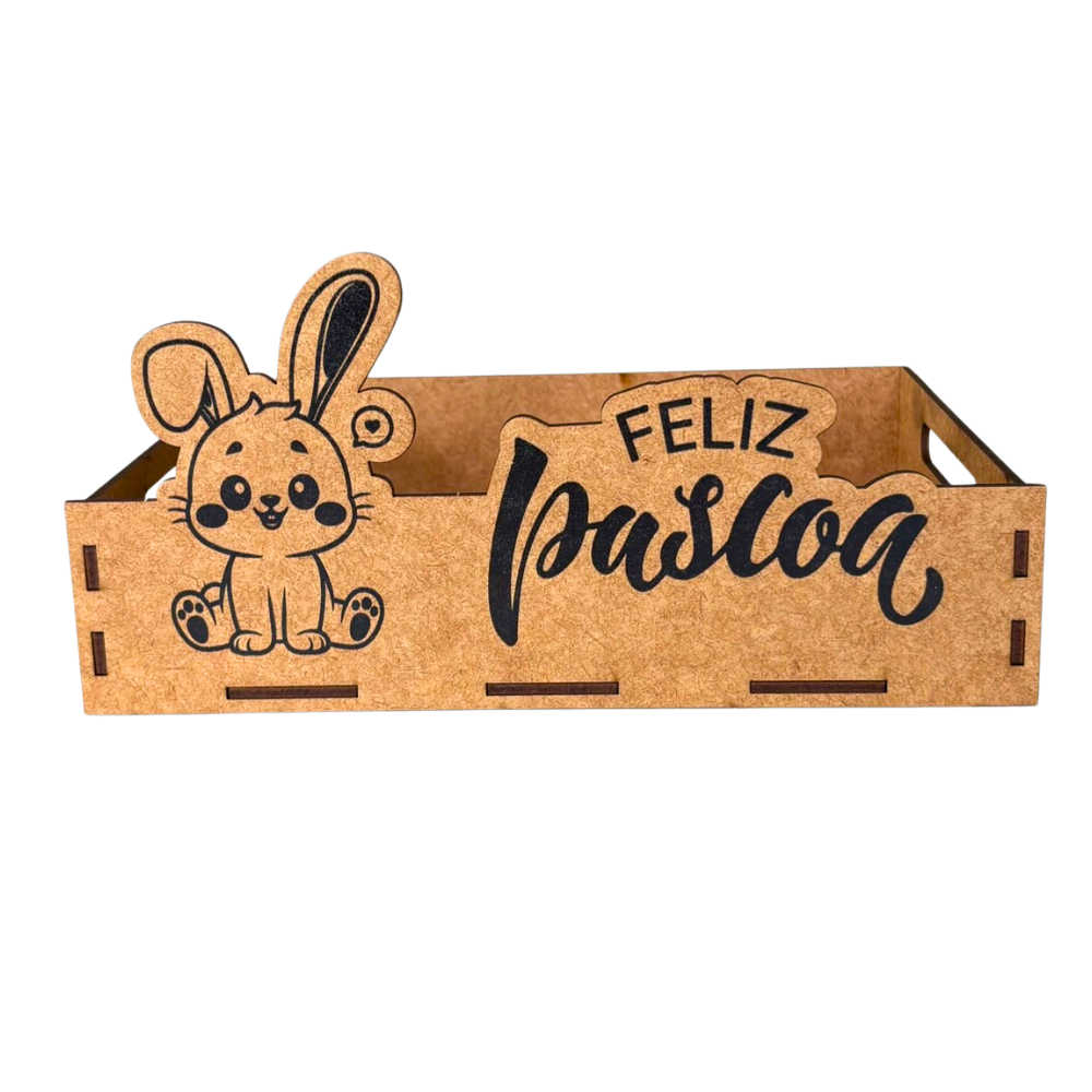 Cesta Coelho Páscoa MDF Estampado Para Bombom Kit 4 A 12 em Oferta na Shopee