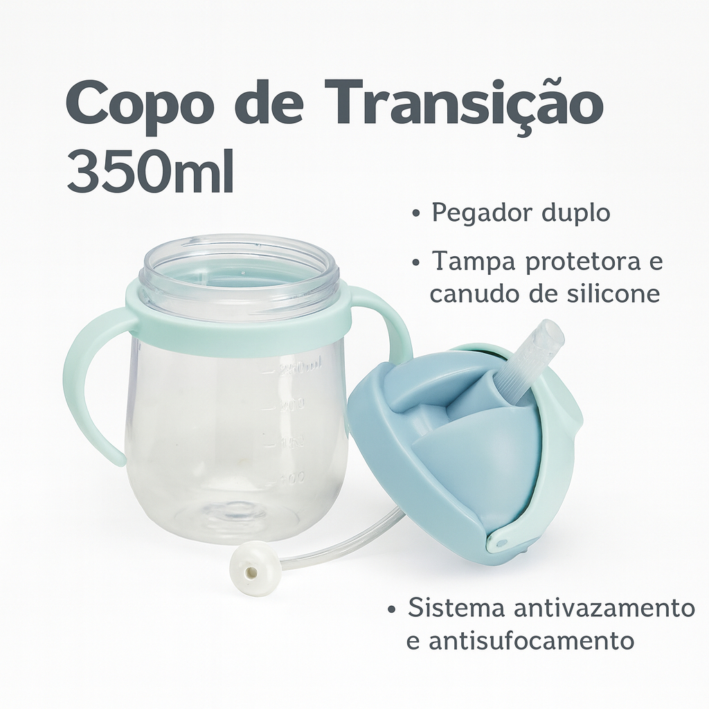 Copo Personalizado de Transição infantil 350ml \ Menina\ Menino\ Baby \ Antivazamento