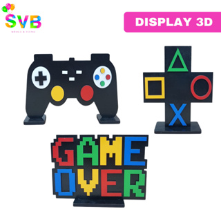 Kit 3 Displays Game Decoração Festa Infantil Centro de Mesa em Oferta na Shopee