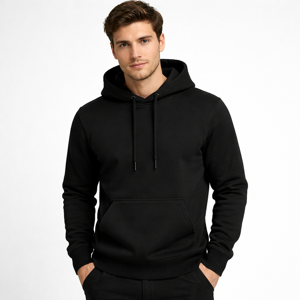 Blusa Moletom Canguru Lisa Premium Slim Algodão Mácio Preto em Oferta na Shopee