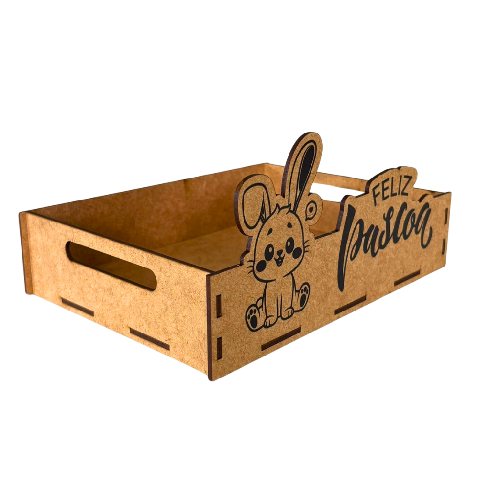 Kit Cesta Páscoa Coelho MDF Decorada C/ Cola 4 8 12 Un em Oferta na Shopee