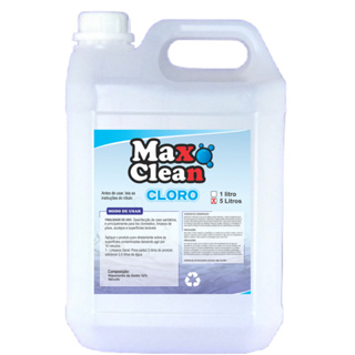 Cloro puro Max Clean 12% galão com 5 litros qualidade top! em Oferta na Shopee