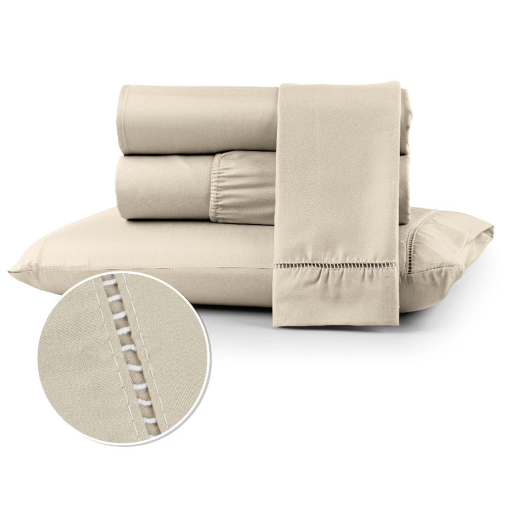 Kit Lencol Extra Macio 400 Fios Micropercal Com Ponto Palito Vários Tamanhos