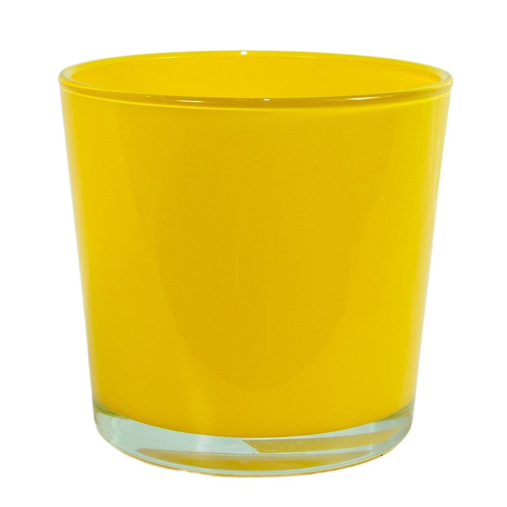 Vaso Cachepot Para Plantas Vidro Polonês - Nico Amarelo
