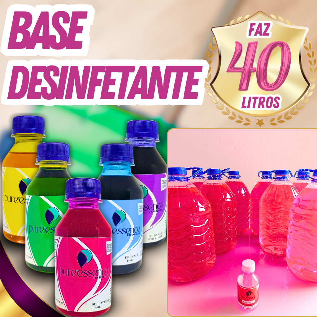 Base desinfetante concentrada faz 40 Litros COM FRAGRÂNCIA PREMIUM em Oferta na Shopee