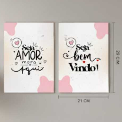 Quadro Decorativo Placa decorativa kit com 02 quadrinhos