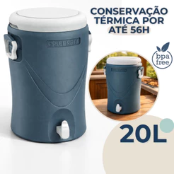 Garrafão Térmico Grande Galão Botijão 20 Litros Com Torneira Everest Soprano