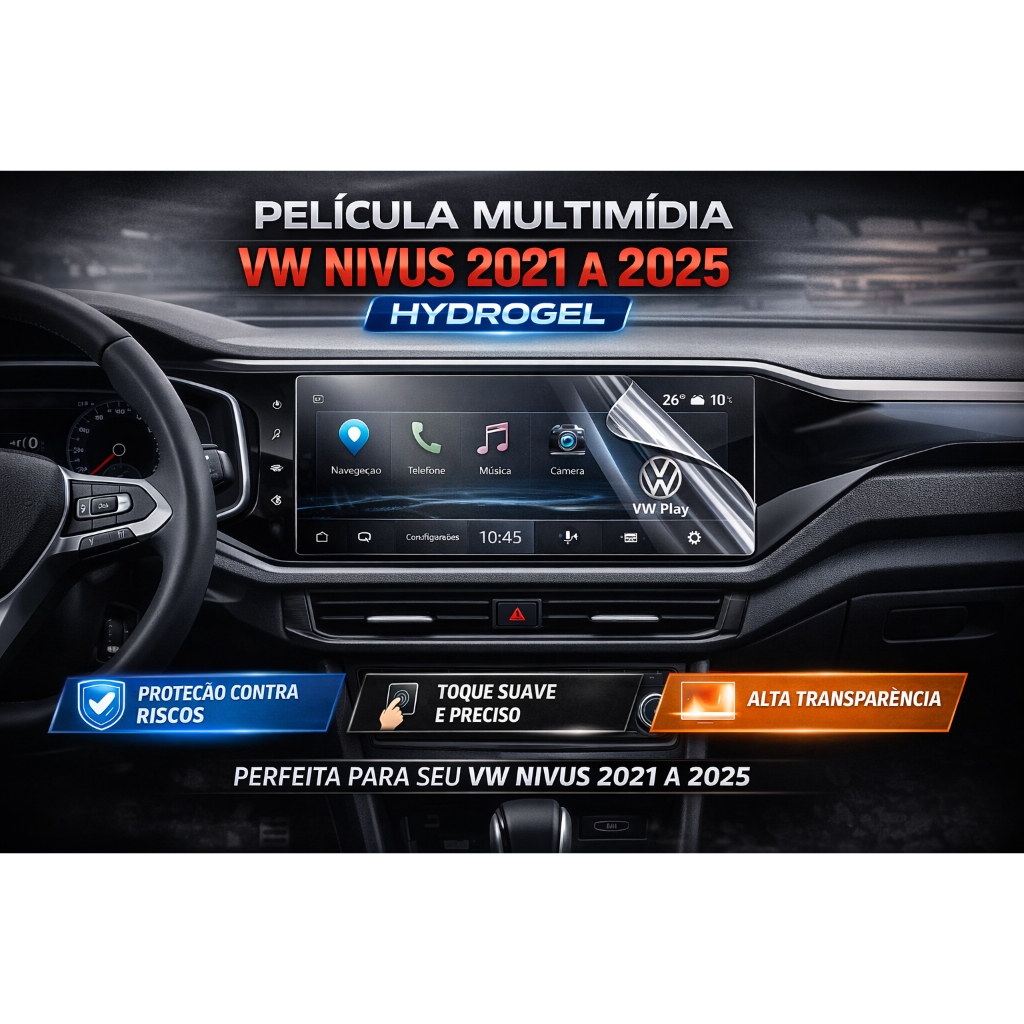 Película Multimídia Vw Nivus 2021 A 2025 Hydrogel em Oferta na Shopee