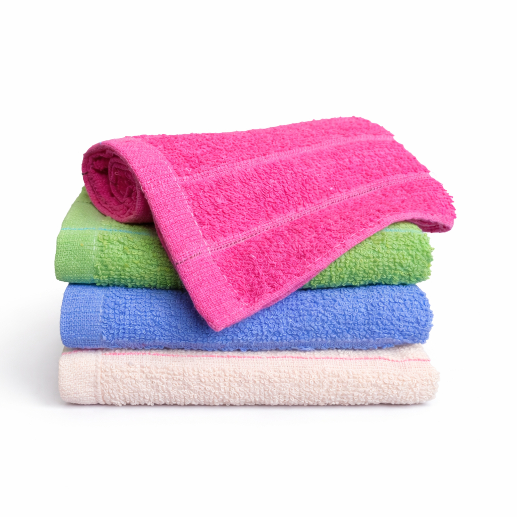 Kit 4 Toalhas de Rosto Pequena 30x66cm Alta Absorção Secagem Rápida para Mãos Lavabo Academia