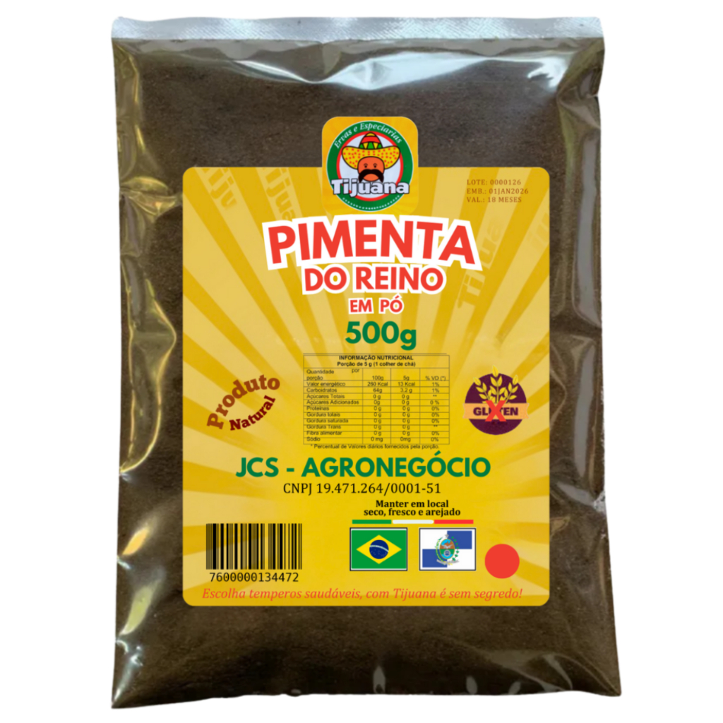 PIMENTA DO REINO EM PÓ: 500g - 1kg. TIJUANA TEMPEROS. em Oferta na Shopee