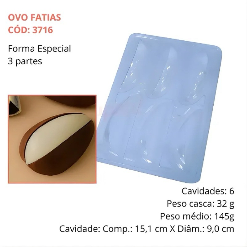 FORMA TRÊS PARTES OVO FATIA BWB CÓD: 3716 em Oferta na Shopee
