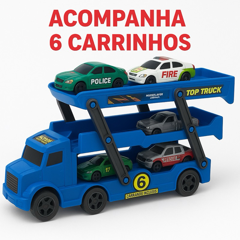 Caminhão  brinquedo ,pista de corrida infantil ,caminhão com pista ,brinquedo com carrinhos, caminhão lançador brinquedo