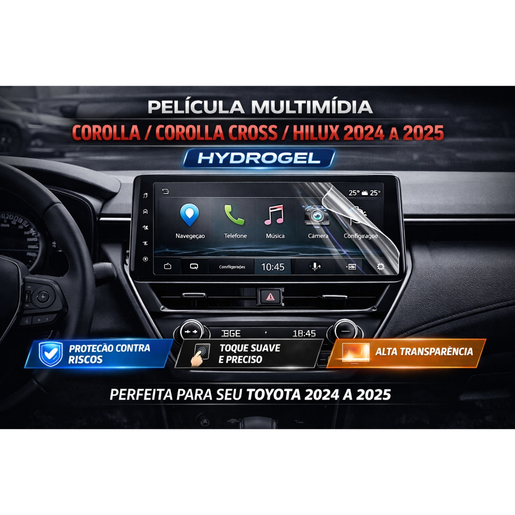 Película Multimídia Corolla/Cross/Hilux 2024 2025