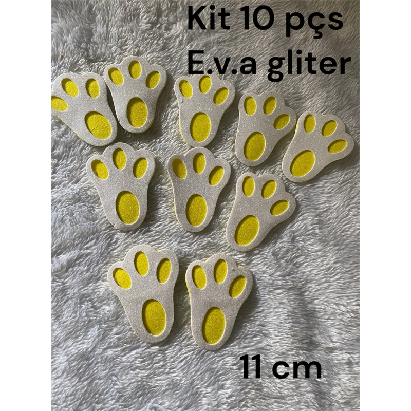 Kit Pegadas Coelho de Páscoa em EVA - Caça aos Ovos (10 pcs) em Oferta na Shopee