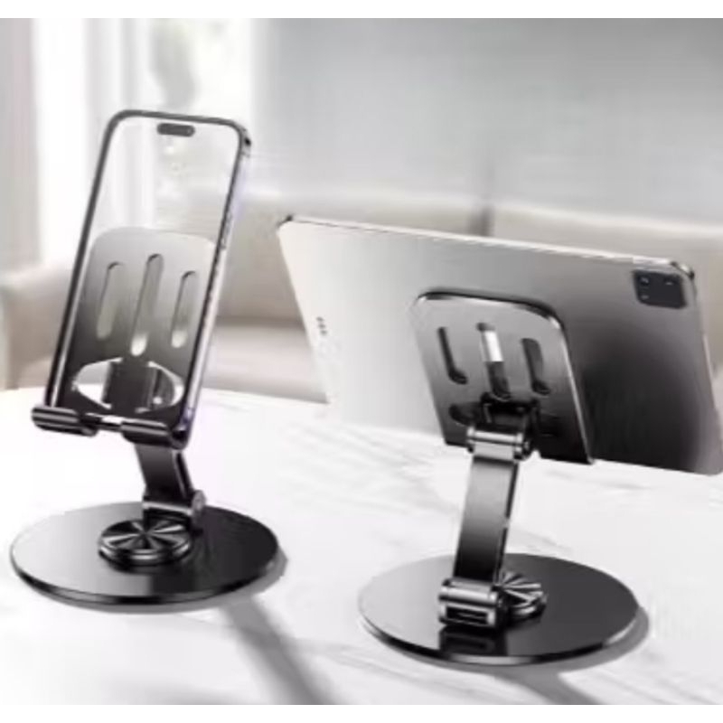 Suporte Espaço alumínio de Mesa Base Rotatória Ajustável 360° Para Smartphones celulares