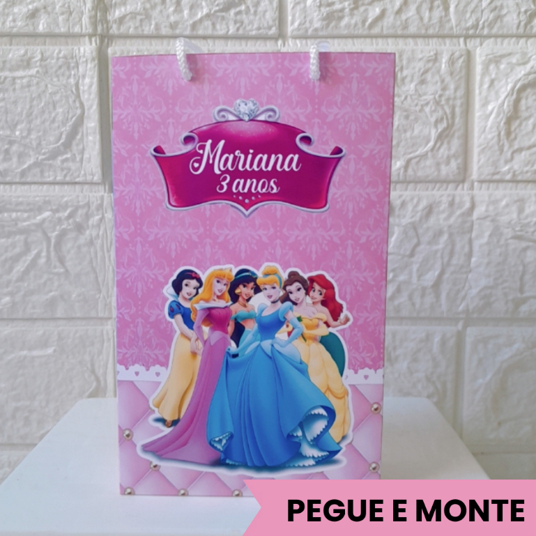Sacolinha Surpresa Princesas Personalizada   Pegue e Monte Lembrancinha Festa Infantil