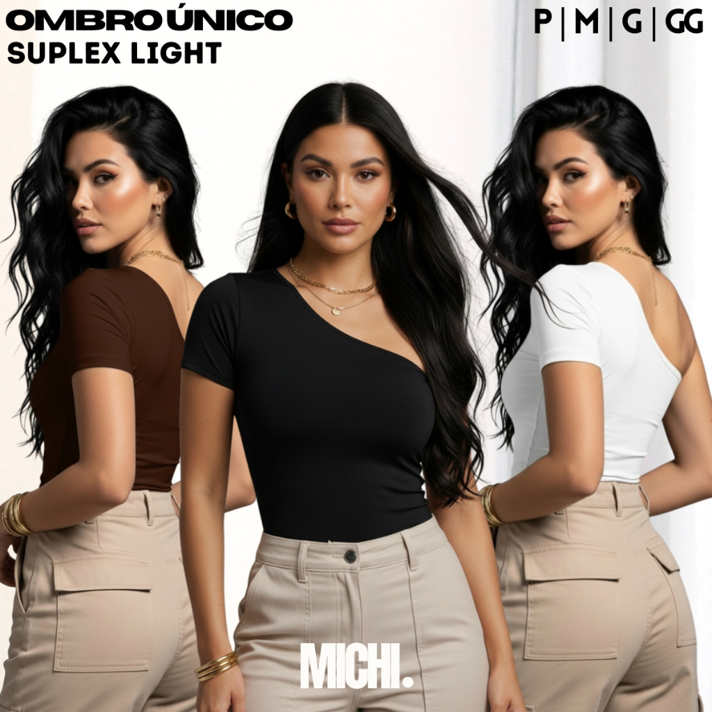 Blusa Ombro Único Mula Manca Dupla Face Suplex Y2K Forrada (Não Transparente) em Oferta na Shopee