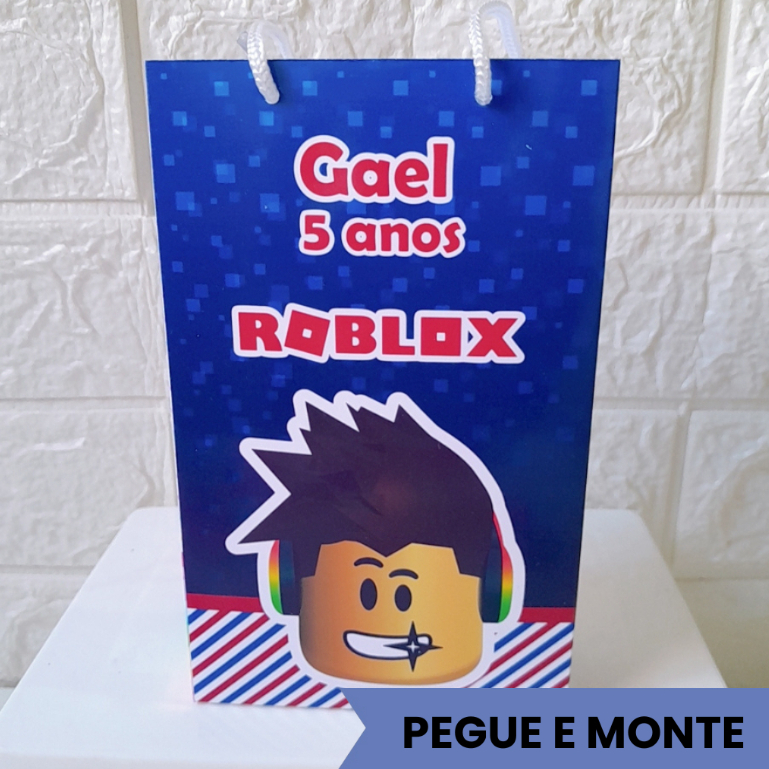 Sacolinha Surpresa  Roblox menino  Personalizada | Pegue e Monte Lembrancinha Festa Infantil