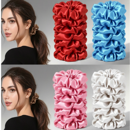 Kit 20 Xuxinha De Cetim Cores Variadas Ant-frizz  Scrunchie em Oferta na Shopee