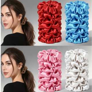 Kit 20 Xuxinha De Cetim Cores Variadas Ant-frizz  Scrunchie em Oferta na Shopee