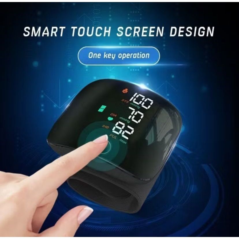 Medidor De Pressão Digital - Medidor de Pressão Arterial Recarregável para Pulso com Display LCD
