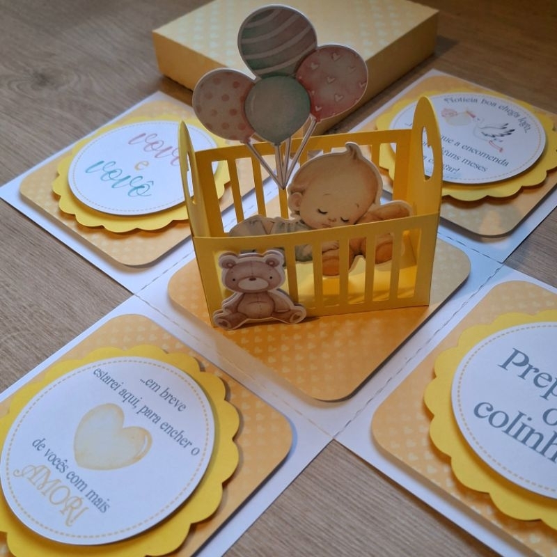 Caixa surpresa personalizada Bebê - Revelação de Gravidez - Papai, Vovó e Vovô, titio e titia em Oferta na Shopee