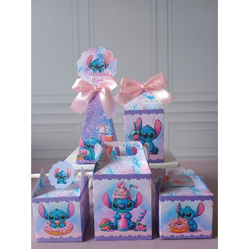 PEGUE E MONTE - Caixinhas Personalizadas  Stitch Doces para aniversário/ kit Caixinhas Lembrancinhas/ Festa