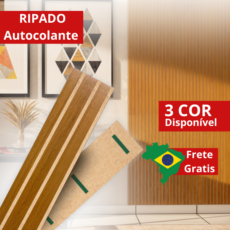 Kit Até 50 Ripado de Parede Autocolante 45x11cm Placa Adesiva Decorativa  Sala Quarto Escritório em Oferta na Shopee