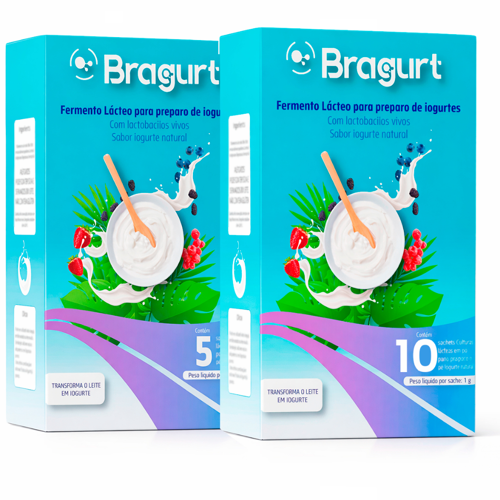 Fermento Para Iogurte Natural Sem Açucar Bragurt Tradicional Sabor Autêntico Sem Espessantes