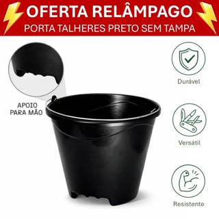 Balde 12L Preto Reforçado | Multiuso para Limpeza, Casa e Lavanderia | Resistente e Durável em Oferta na Shopee