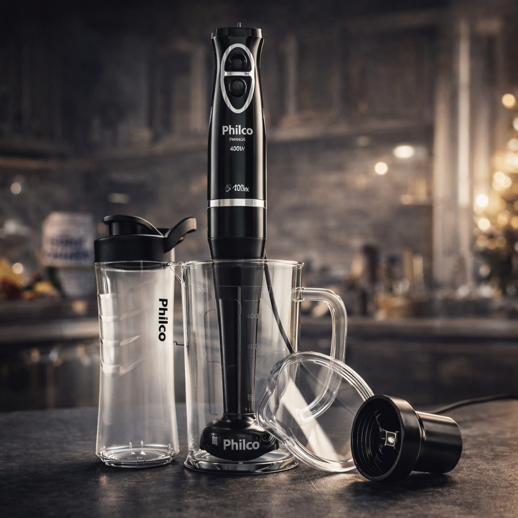 Mixer 2 em 1 400W Liquidificador Portátil Copo Blender 4 Lâminas Pro Maxx Philco