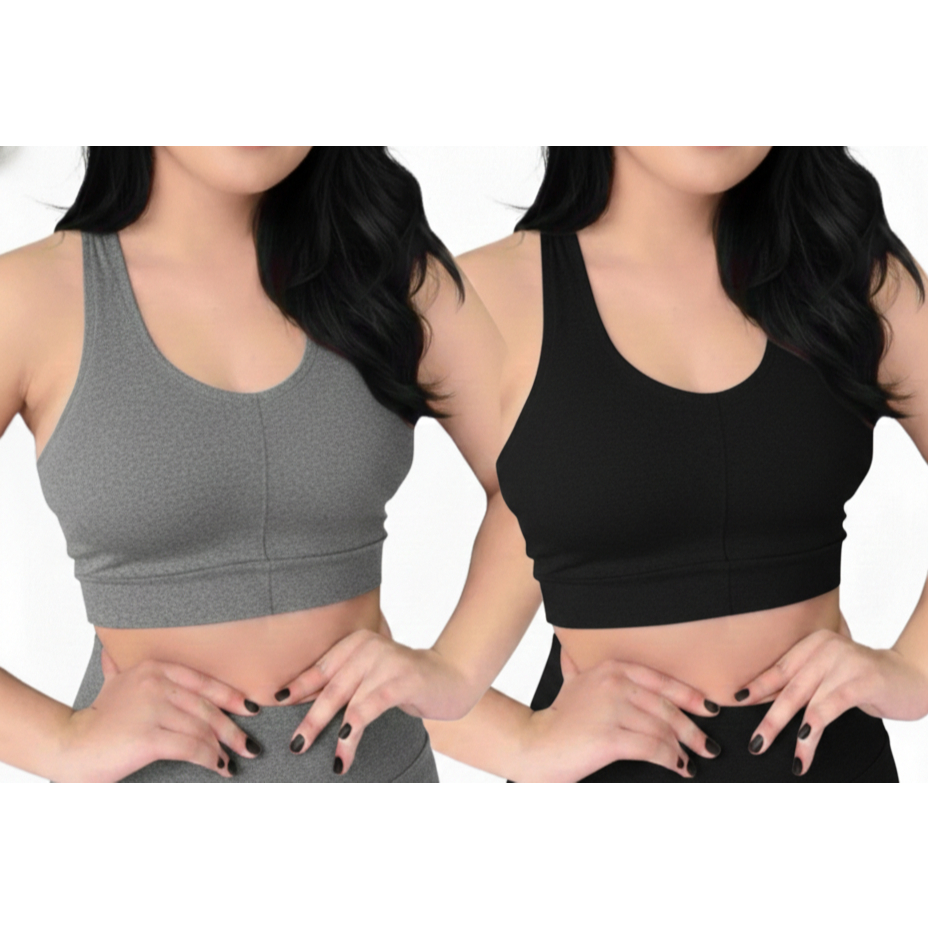 Top academia Suplex Fitness Nadador Academia Treino Roupas Femininas Preto Cinza