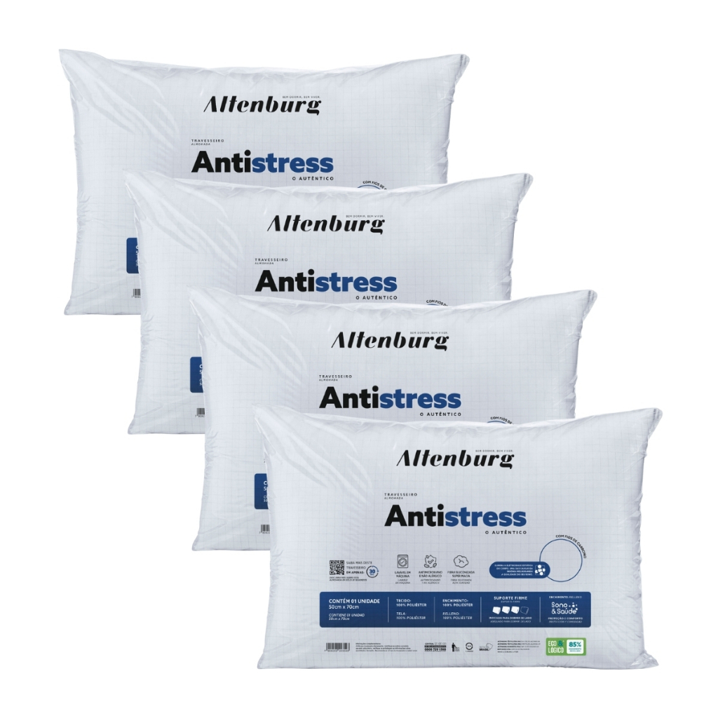 Travesseiros Altenburg Antistress Tech Fios de Carbono Original 50 x 70cm