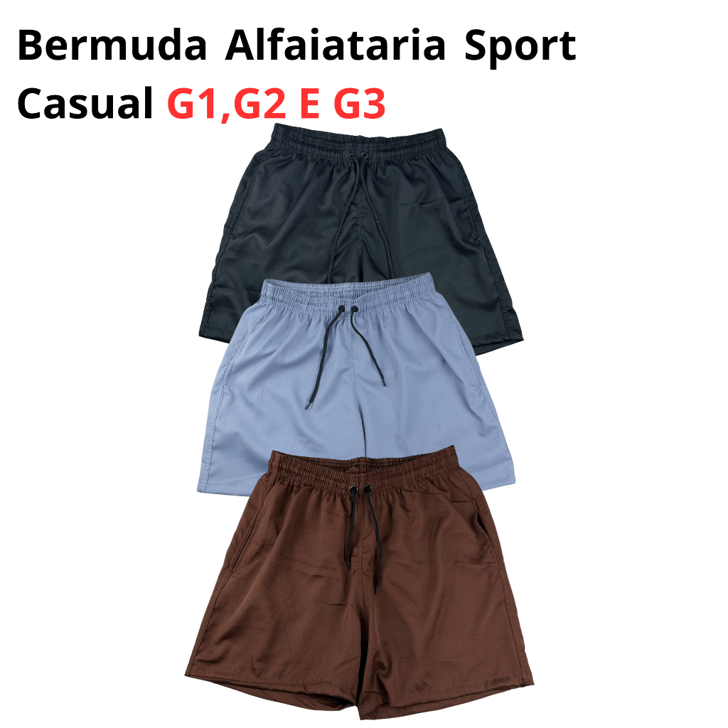 Bermuda Masculina Plus Size Alfaiataria Sport Casual Premium Academia 2 bolsos Lateraise Traseiro Envio rápido em Oferta na Shopee