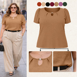 BLUSA FEMININA PLUS SIZE SOCIAL ESTILOSA BLUSAS FEMININAS MODA MODESTA SOLTINHA GRANDE CONFORTAVEL LUXO