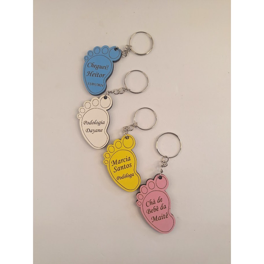 Chaveiro Pezinho Personalizado mdf, Podologia, Batizado, Chá de bebe, Chá revelação, Maternidade Lembrancinha