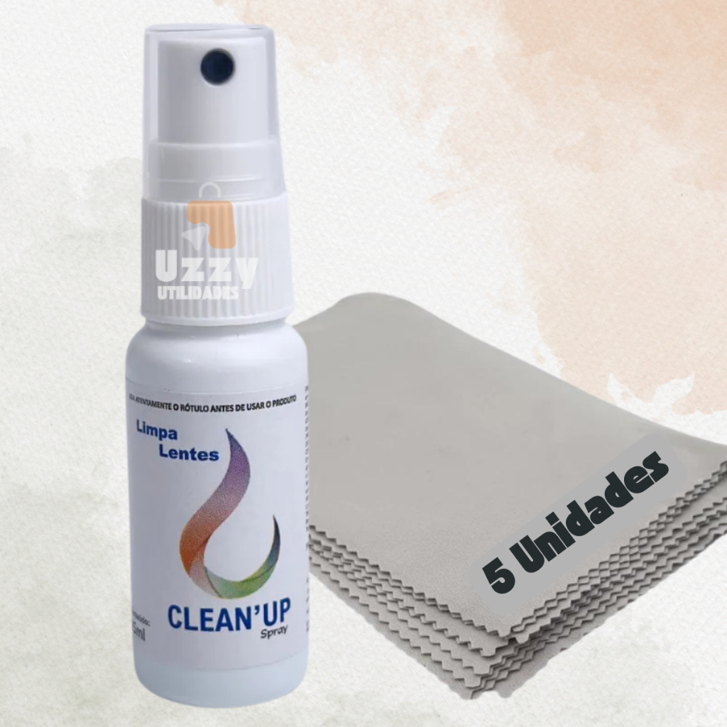 Kit Limpa Lentes Óculos Telas Celular Note Computador + 5 Flanelas