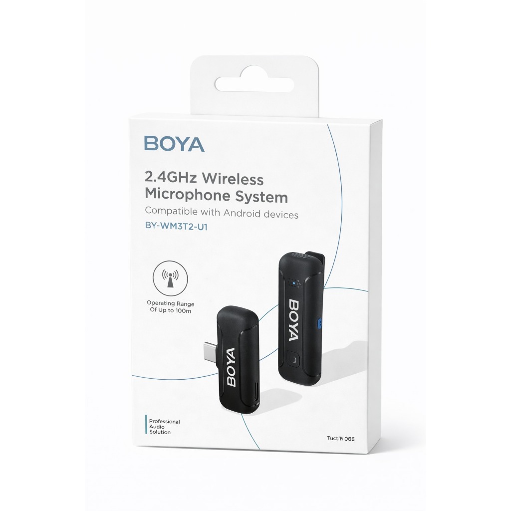 Microfone Lapela Boya Wm3t2-u1 Wireless Usb C 1 Transmissor Preto