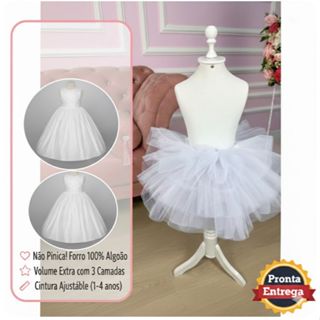 SAIA VOLUME ENVIO RAPIDO VESTIDO INFANTIL FESTA 3 CAMADAS em Oferta na Shopee
