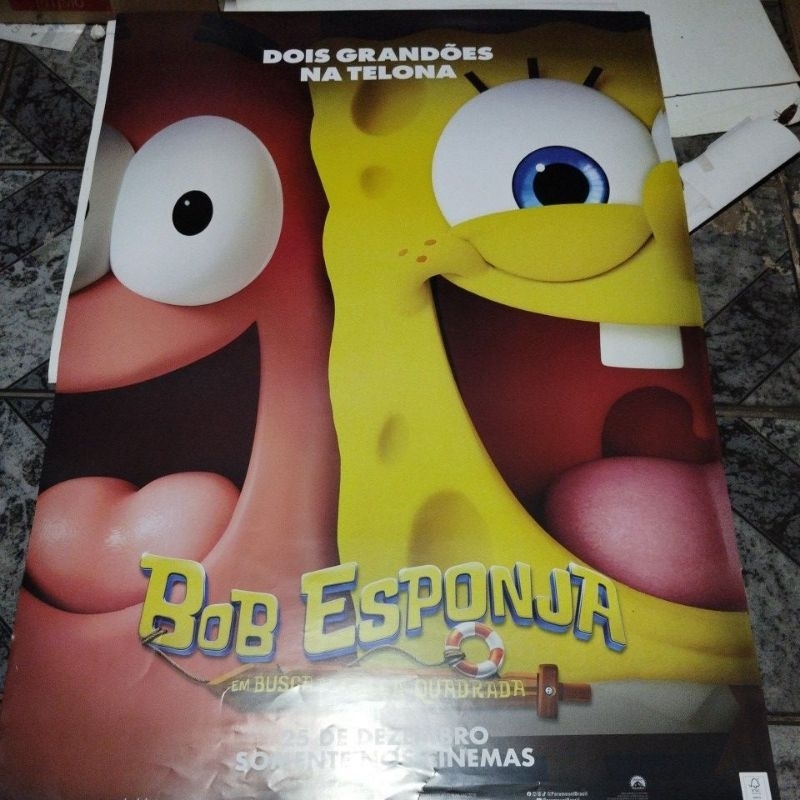 Poster do Filme Bob Esponja em Busca da, Calça Quadrada 64 x 94 - Modelo Cinema