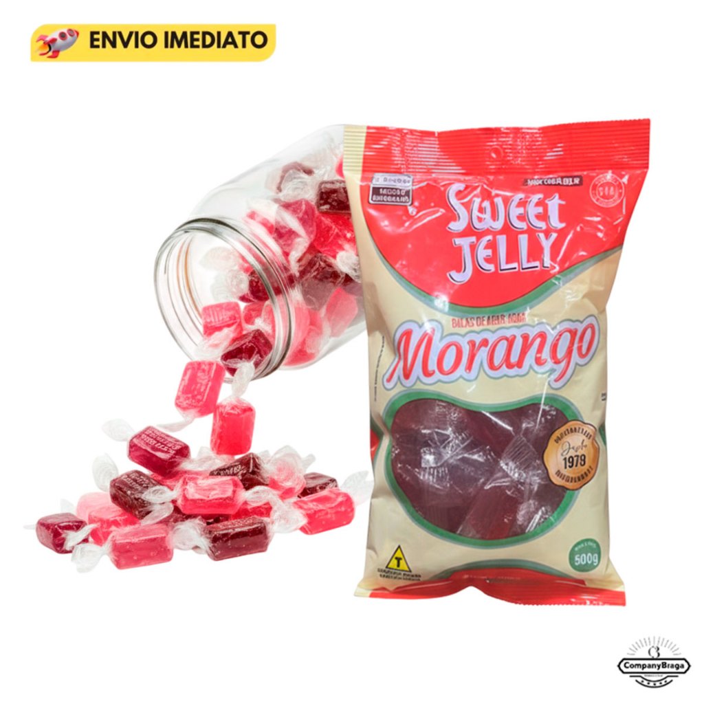 Balas De Algas Marinhas Sweet Jelly Sabor Morango 200/500/1000g