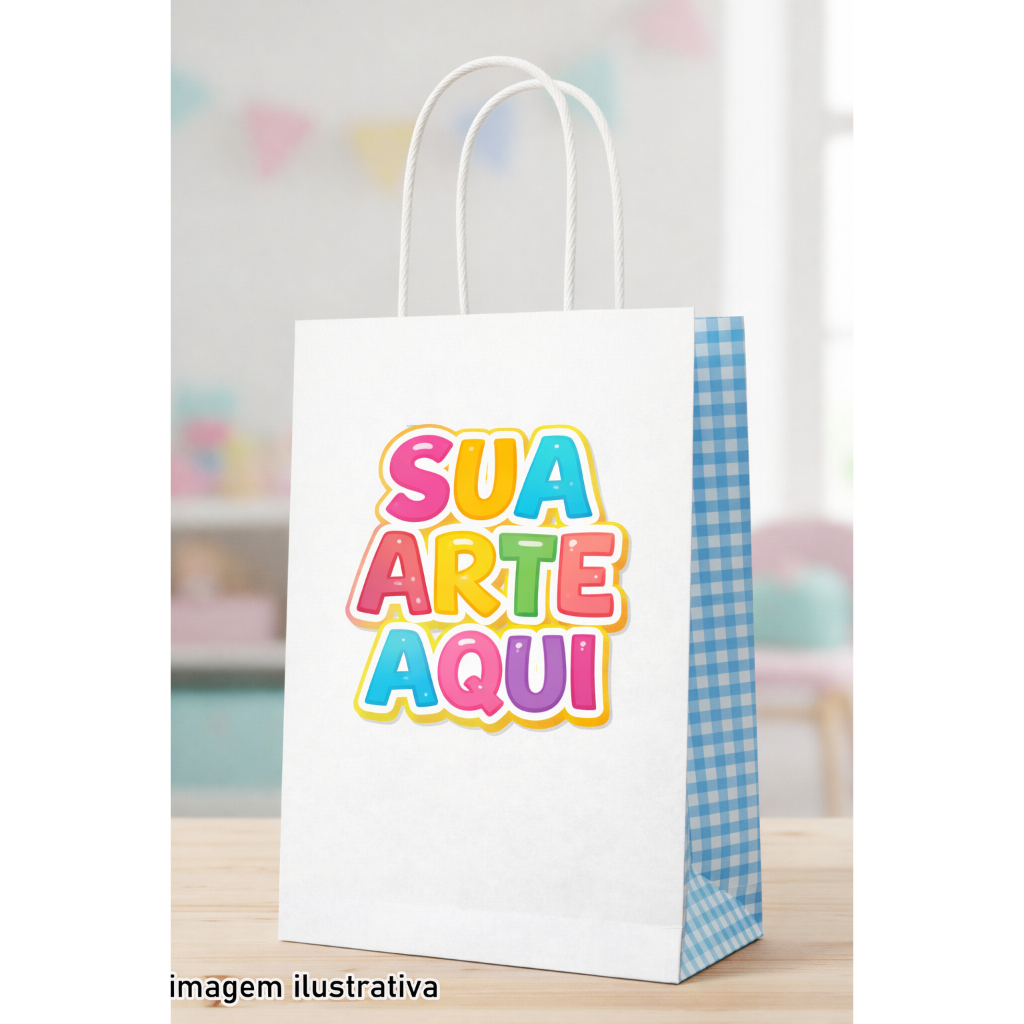 Sacolinha QUALQUER TEMA | Personalizada | Lembrancinha Festa Sacola Surpresa Bolsinha Bolsa PEGUE E MONTE