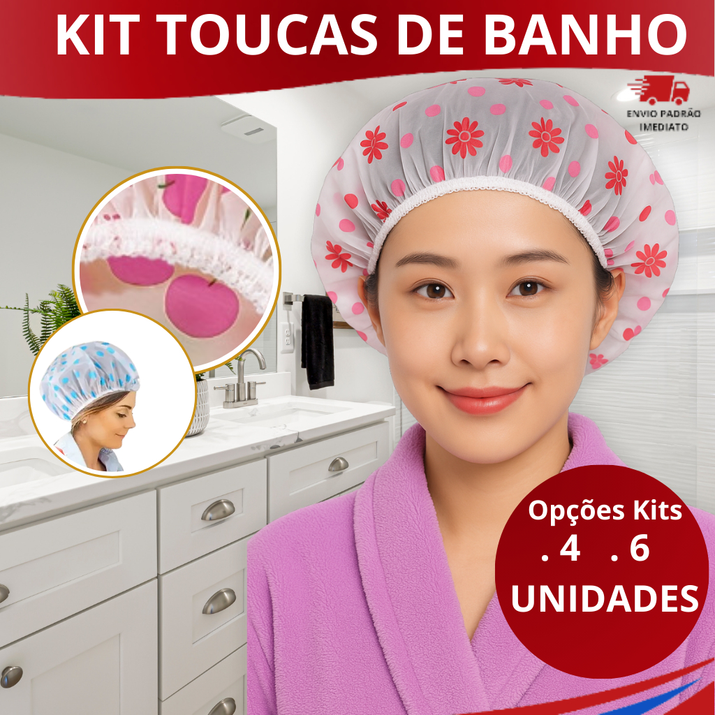 Kit Toucas de Banho Reutilizável Impermeáveis Plástico Multiuso Resistente Elástico e Confortável
