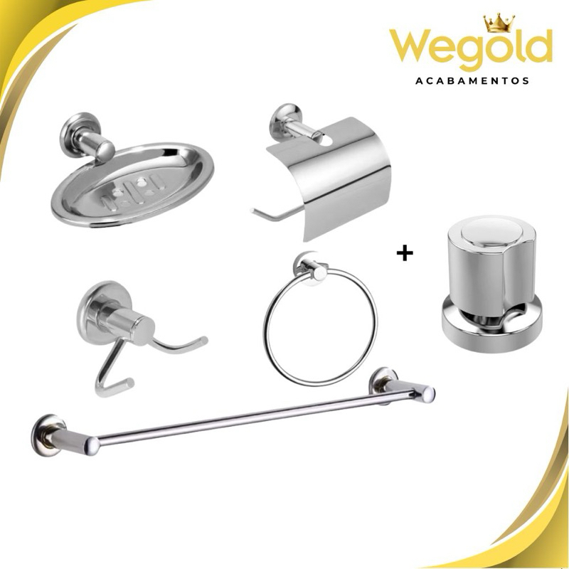 Kit Stander 5 Peças + Acabamento C40 de Registro de Chuveiro Abs em Oferta na Shopee