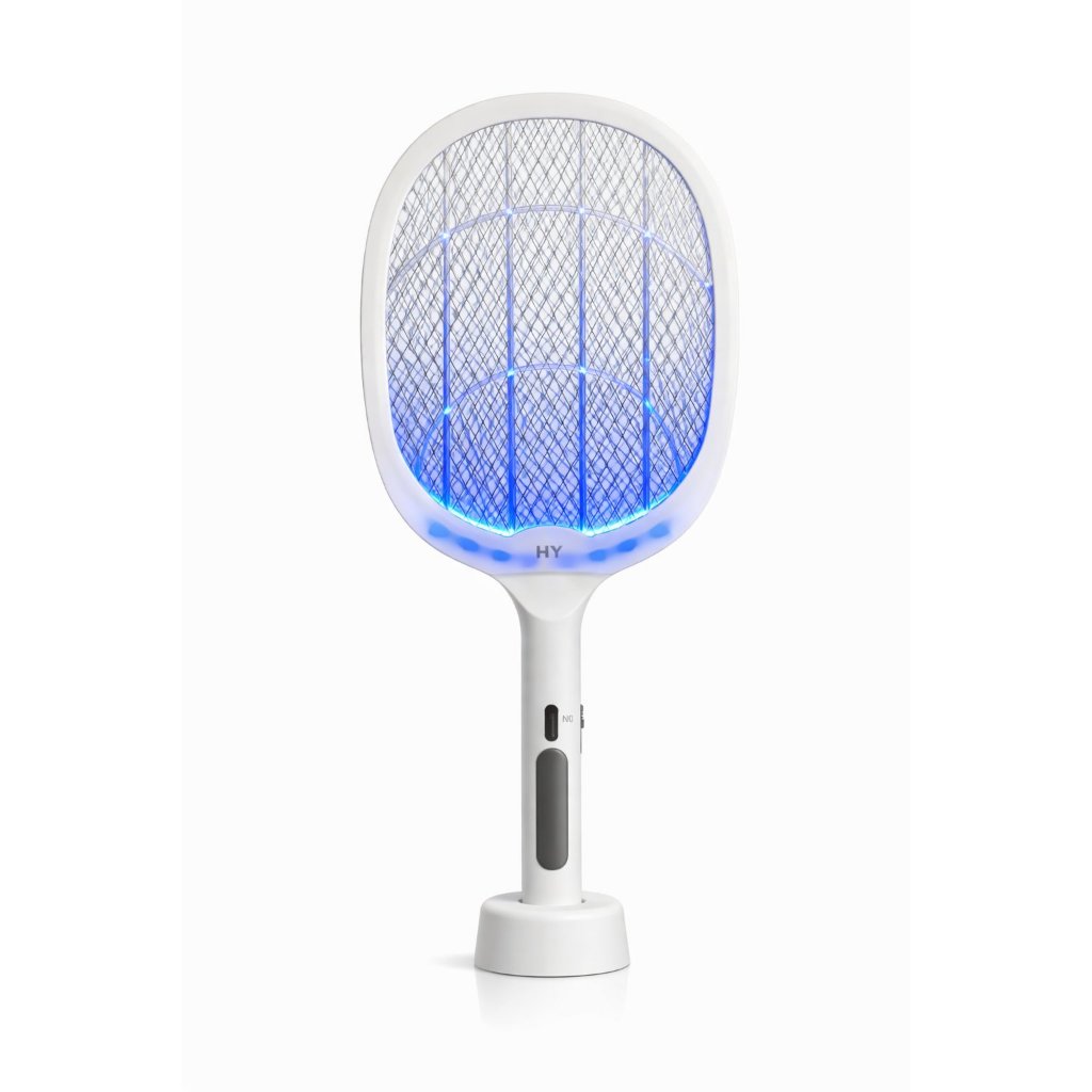 Raquete Elétrica Mata Mosquito Recarregável USB Luz UV Alta Voltagem com Base em Oferta na Shopee