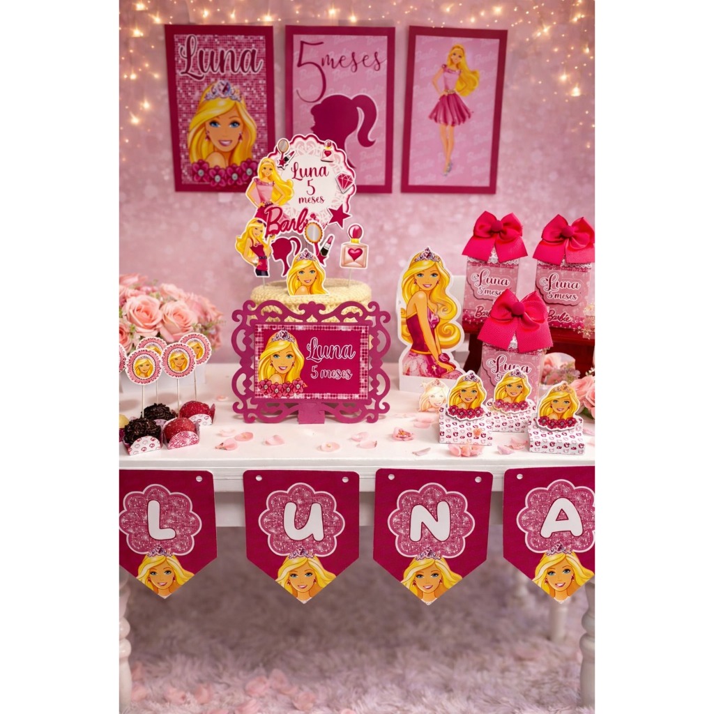 Kit Festa  Barbie só um bolinho personalizado/mesversário aniversário/ Lembrancinha