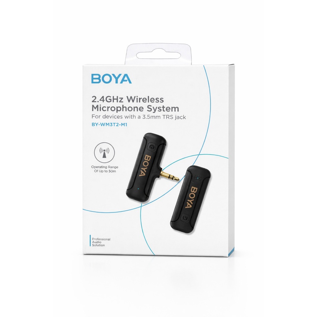 Sistema Microfone Lapela Boya By-wm3t2 M1 2.4ghz 3.5mm Preto