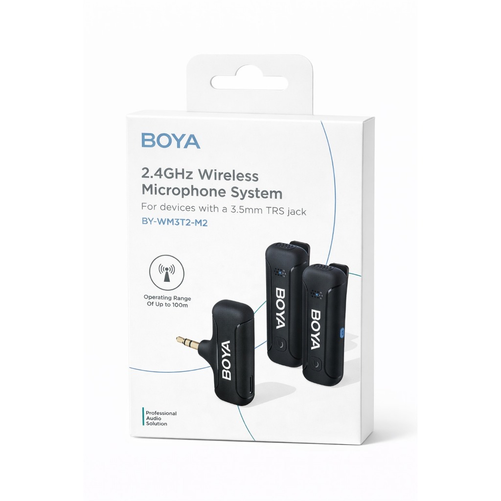 Sistema Microfone Lapela Boya By-wm3t2-m2 P/3.5mm Preto